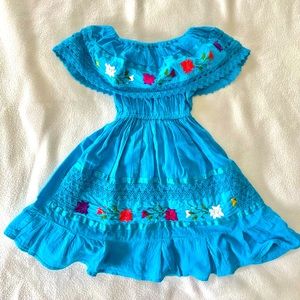 Beautiful Blue floral Mexican dress size 4/5